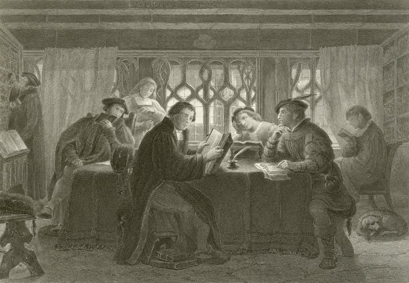Martin Luther liest die Bibel von English School