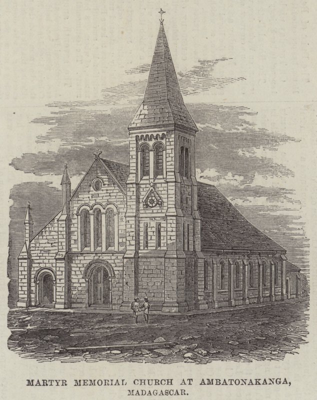 Märtyrergedenkkirche in Ambatonakanga, Madagaskar (Gravur) von English School