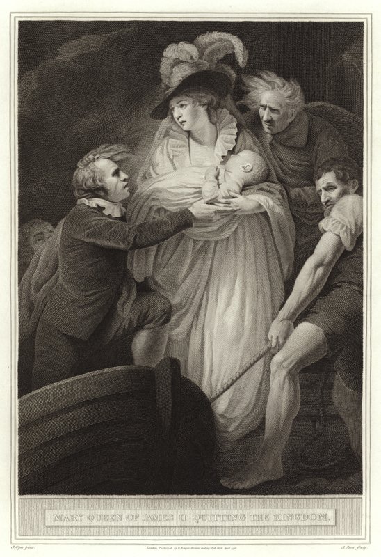Maria, Königin von James II, verlässt das Königreich von English School