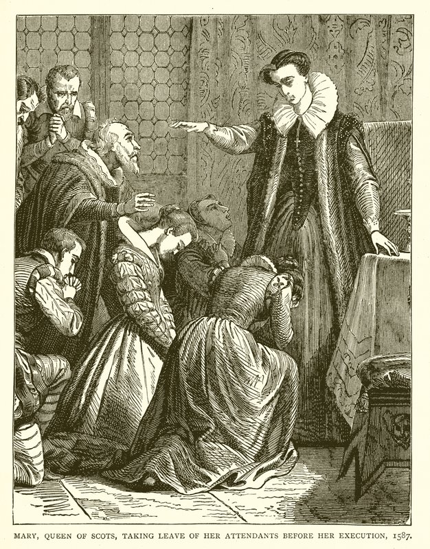 Maria Stuart nimmt Abschied von ihren Begleitern vor ihrer Hinrichtung, 1587 von English School