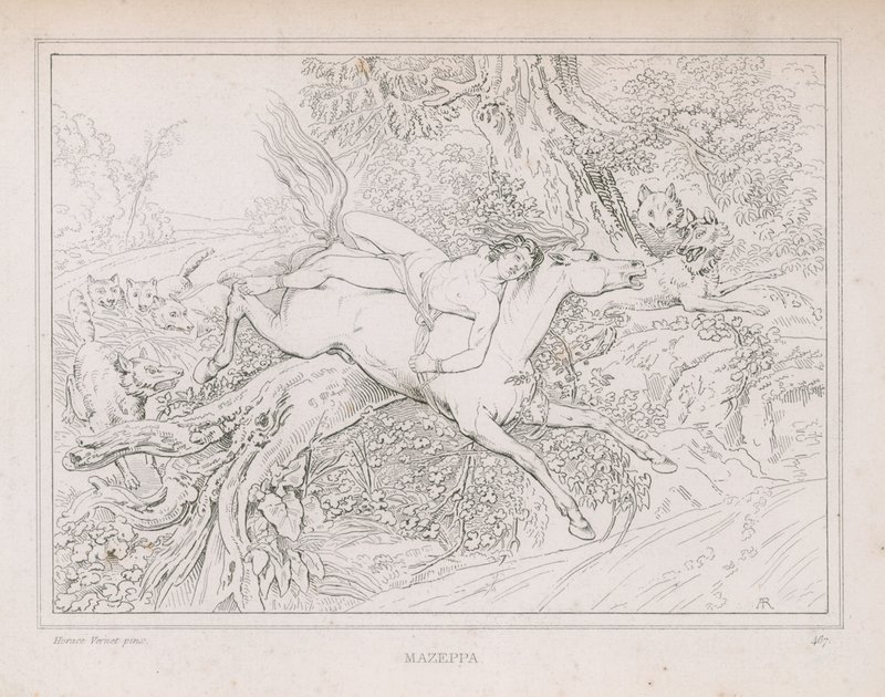 Mazeppa, basierend auf dem Gedicht von Lord Byron von English School