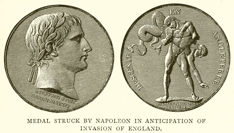 Medaille von Napoleon zur geplanten Invasion Englands von English School