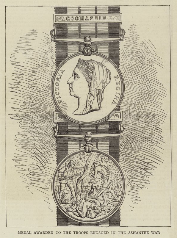 Medaille an die im Ashantee-Krieg beteiligten Truppen verliehen von English School