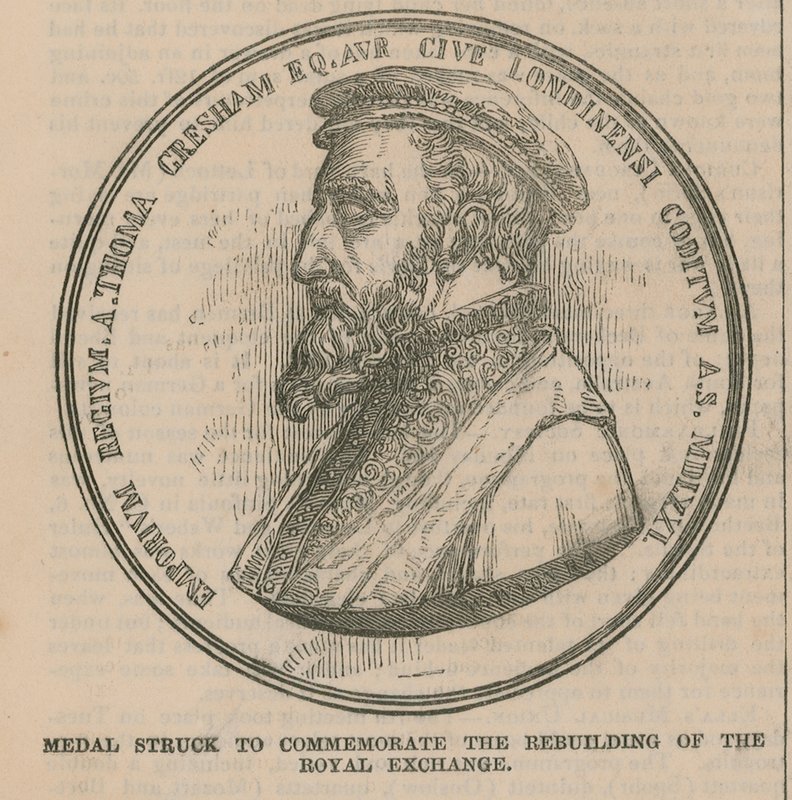 Medaille zur Erinnerung an den Wiederaufbau der Royal Exchange von English School