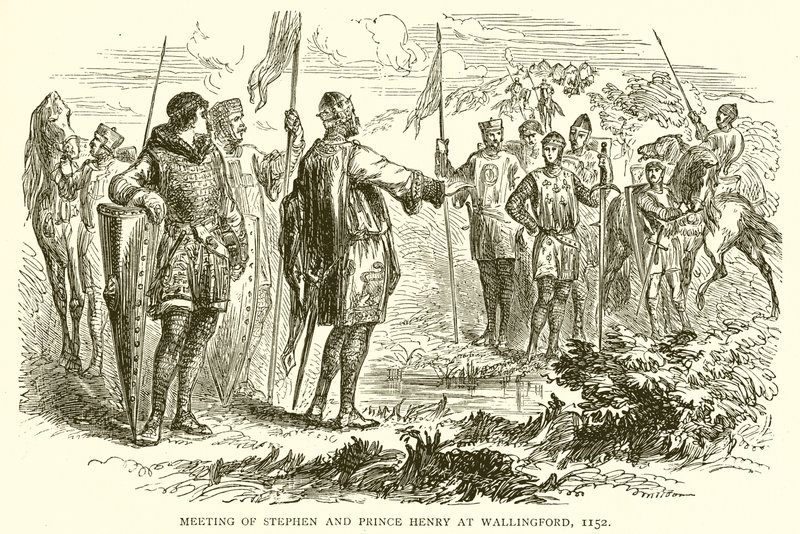 Treffen von Stephan und Prinz Heinrich in Wallingford, 1152 von English School