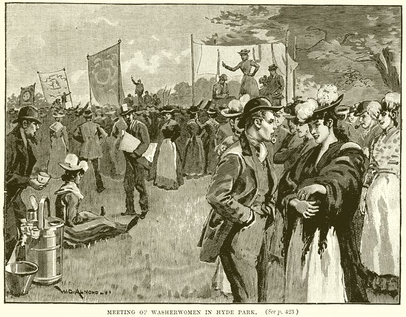 Versammlung der Wäscherinnen im Hyde Park von English School