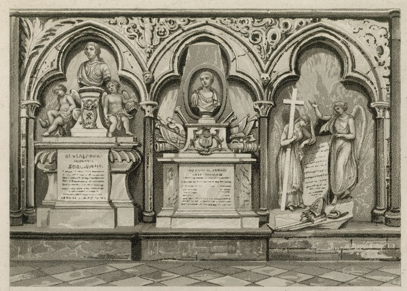 Denkmäler und Statuen in der Westminster Abbey, London von English School