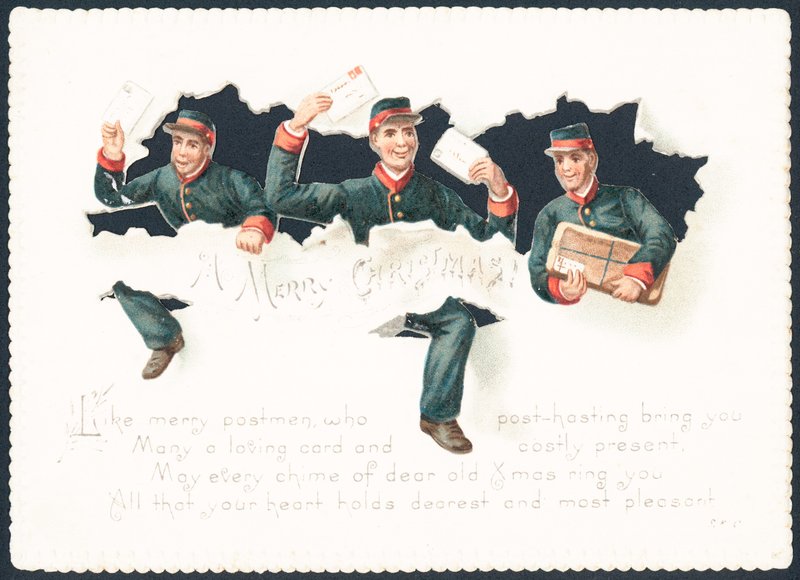Fröhliche Postboten, Weihnachtskarte von English School