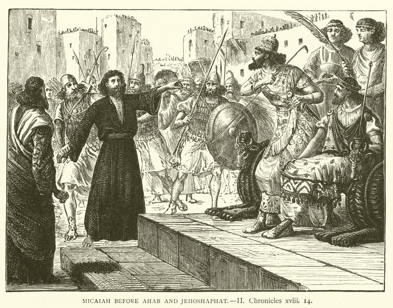 Micha vor Ahab und Josaphat, II, Chronik, xviii von English School