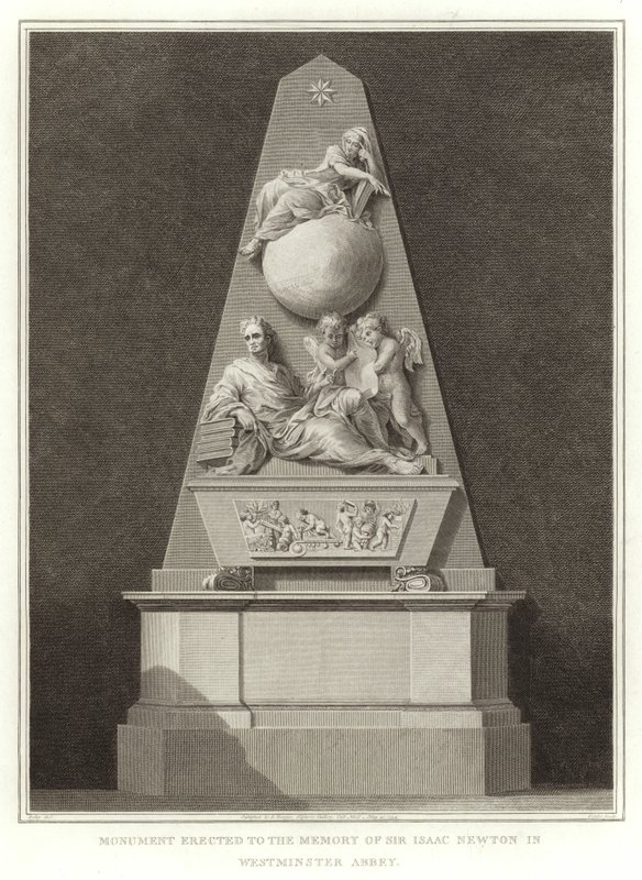 Denkmal für Sir Isaac Newton in der Westminster Abbey von English School