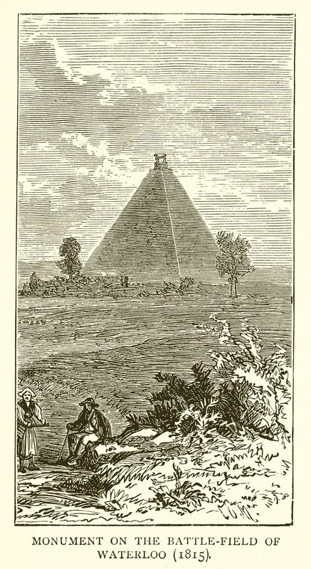 Denkmal auf dem Schlachtfeld von Waterloo (1815) von English School