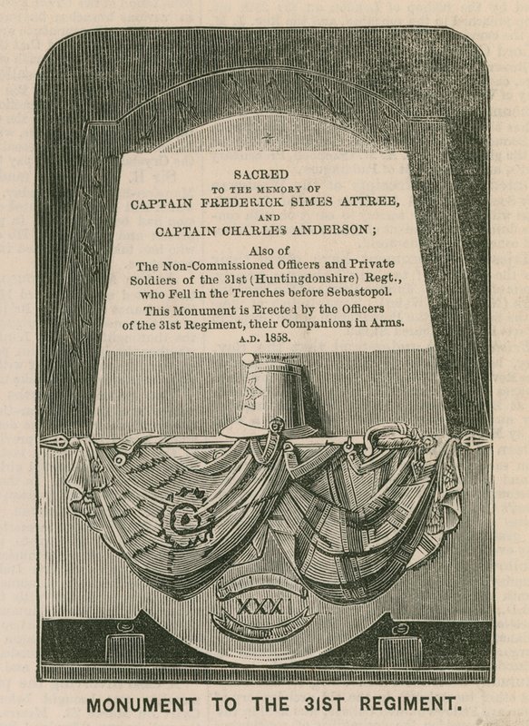 Denkmal für das 31. (Huntingdonshire) Regiment, St Marys Kirche, Huntingdon von English School