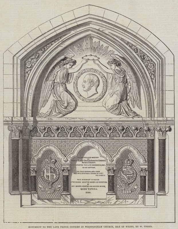 Denkmal für den verstorbenen Prinzgemahl in der Whippingham Church, Isle of Wight, von W. Theed (Gravur) von English School