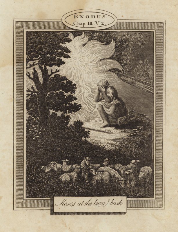 Moses am brennenden Dornbusch von English School