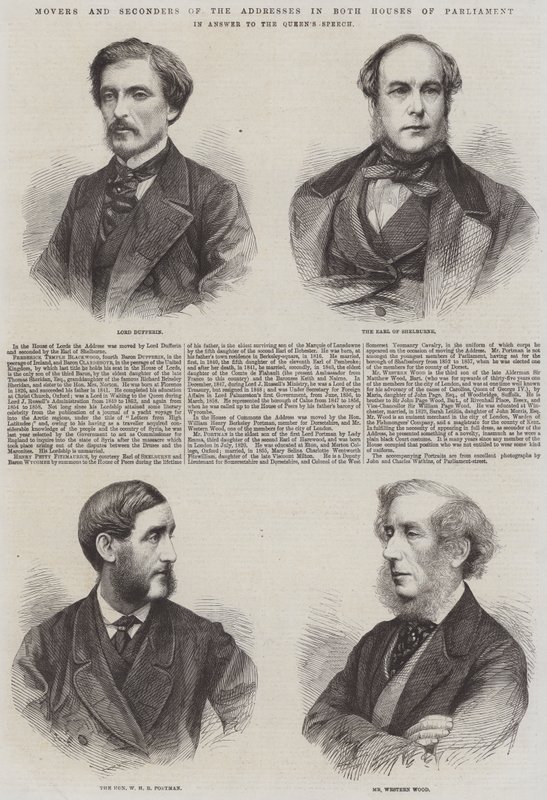 Beweger und Unterstützer der Ansprachen in beiden Häusern des Parlaments, als Antwort auf die Rede der Königin von English School