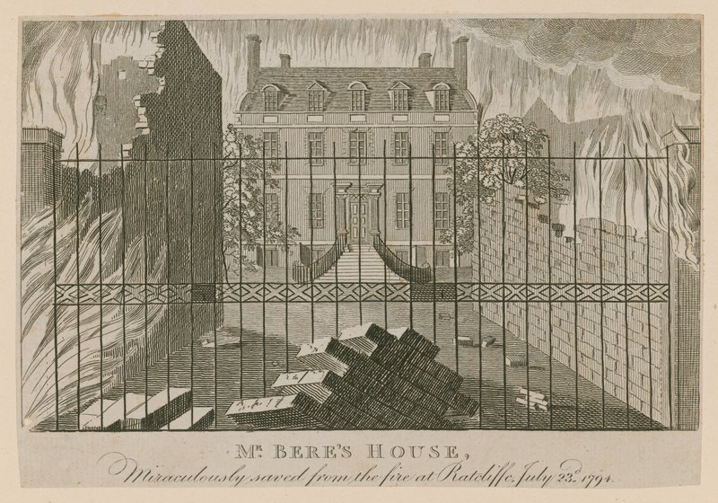 Mr. Beres Haus, wundersam gerettet vor dem Brand in Ratcliffe, 23. Juli 1794 von English School