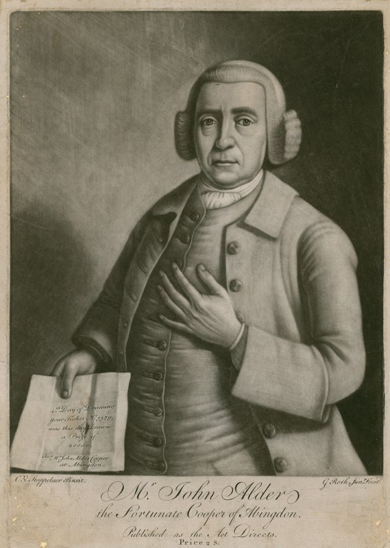 Mr. John Alder, der glückliche Küfer von Abingdon, Lotteriegewinner von English School