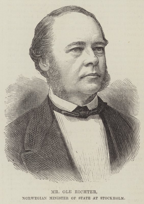 Herr Ole Richter, norwegischer Staatsminister in Stockholm (Gravur) von English School