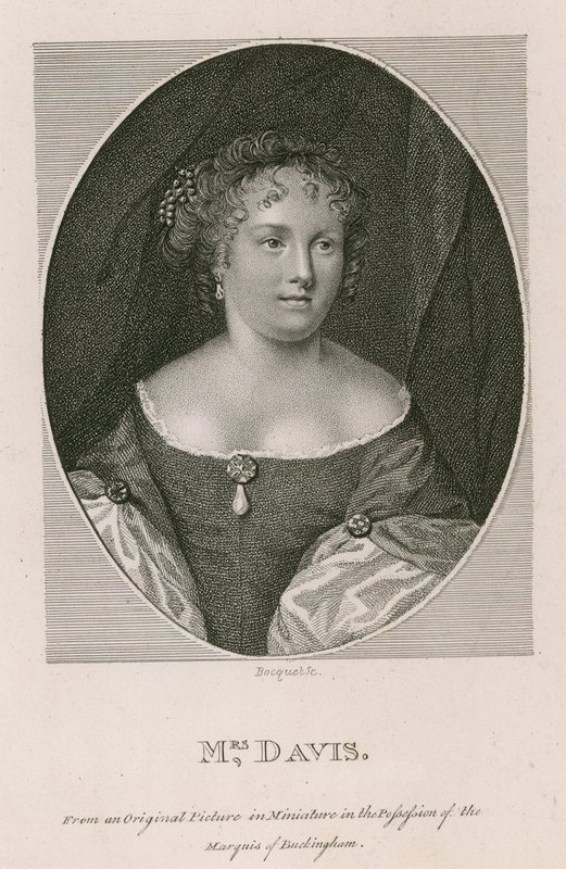 Mrs Davis, nach einem Originalbild in Miniatur im Besitz des Marquis von Buckingham von English School