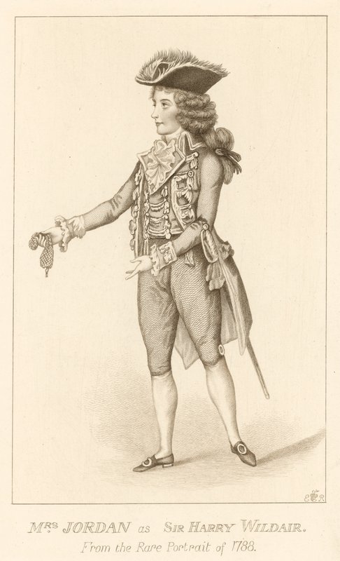 Mrs Jordan als Sir Harry Wildair aus dem seltenen Porträt von 1788 von English School