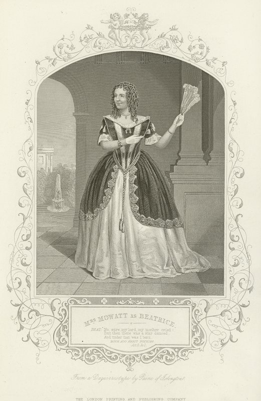 Mrs. Mowatt als Beatrice, Viel Lärm um nichts, Akt II, Szene i von English School