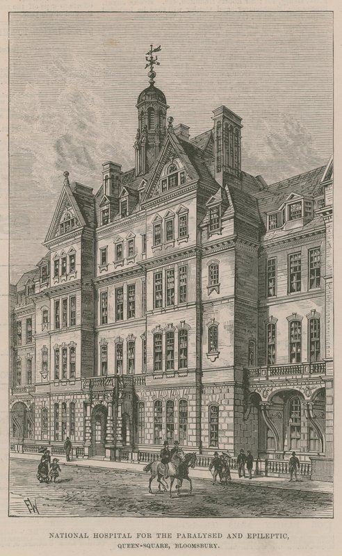 Nationalkrankenhaus für Gelähmte und Epileptiker, Queen Square, Bloomsbury von English School