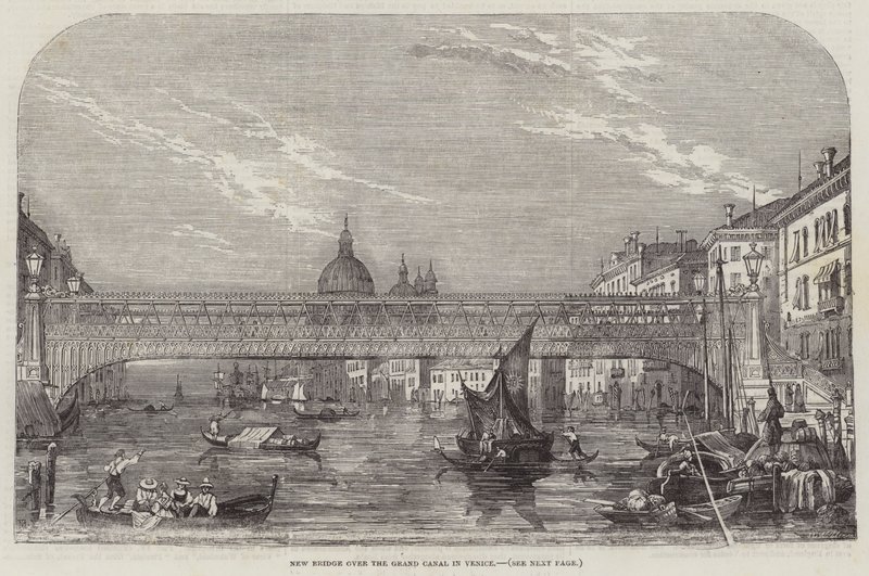 Neue Brücke über den Canal Grande in Venedig von English School