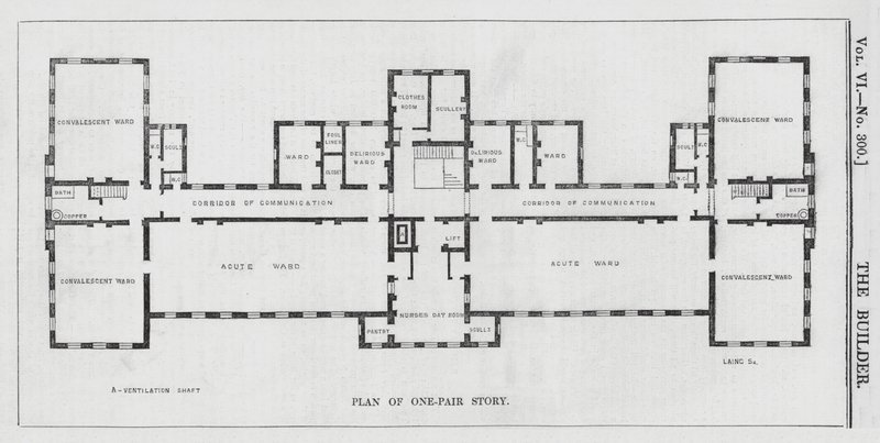Neues Pocken- und Impfkrankenhaus, Highgate (Gravur) von English School