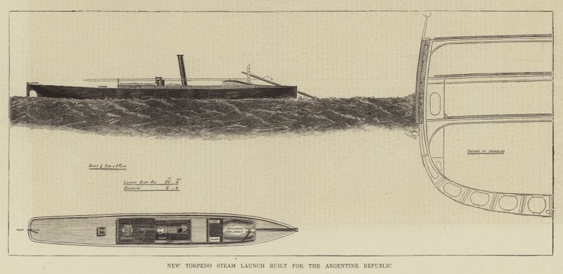 Neuer Torpedo-Dampfer für die Argentinische Republik gebaut von English School