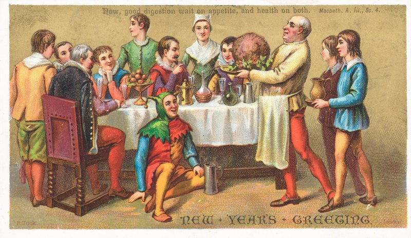 Neujahrsfest, Neujahrskarte von English School