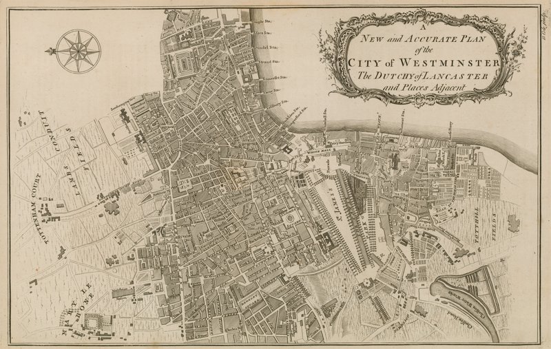 Neuer und genauer Plan der Stadt Westminster, des Herzogtums Lancaster und angrenzender Orte von English School