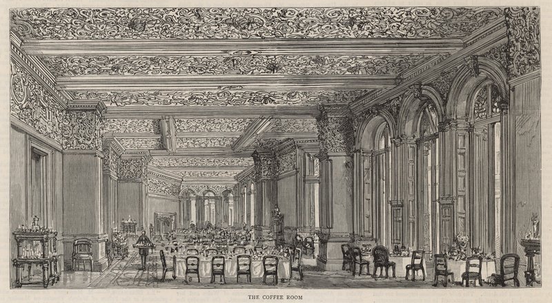 Neubau des Constitutional Club in der Northumberland Avenue: Der Kaffeeraum von English School