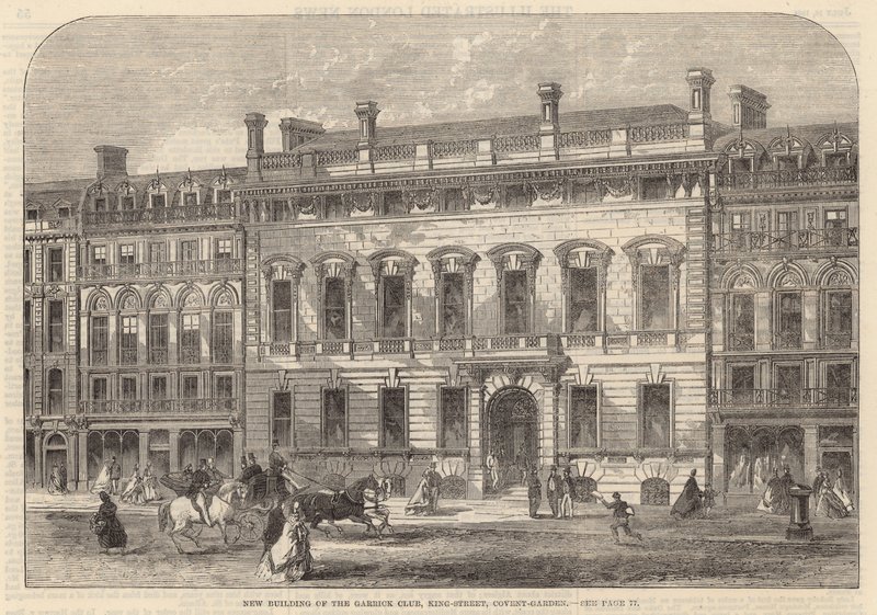 Neubau des Garrick Club, King Street, Covent Garden von English School