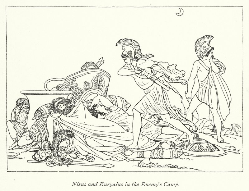 Nisus und Euryalus im Lager des Feindes von English School