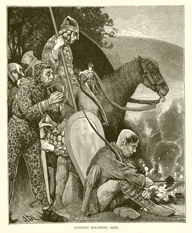 Normannische Soldaten, 1066 von English School