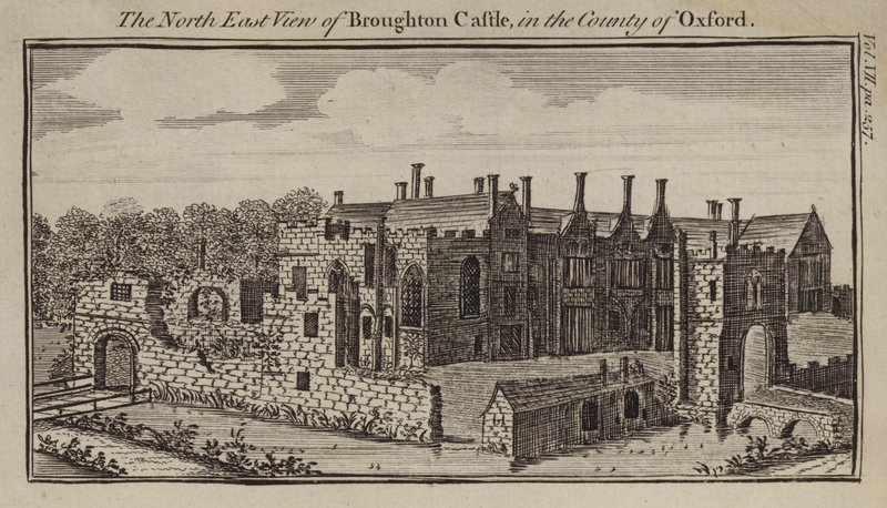 Nordostansicht von Broughton Castle, Oxfordshire von English School