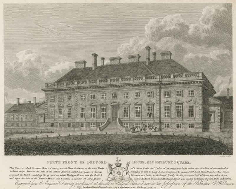 Nordseite von Bedford House, Bloomsbury Square, London von English School