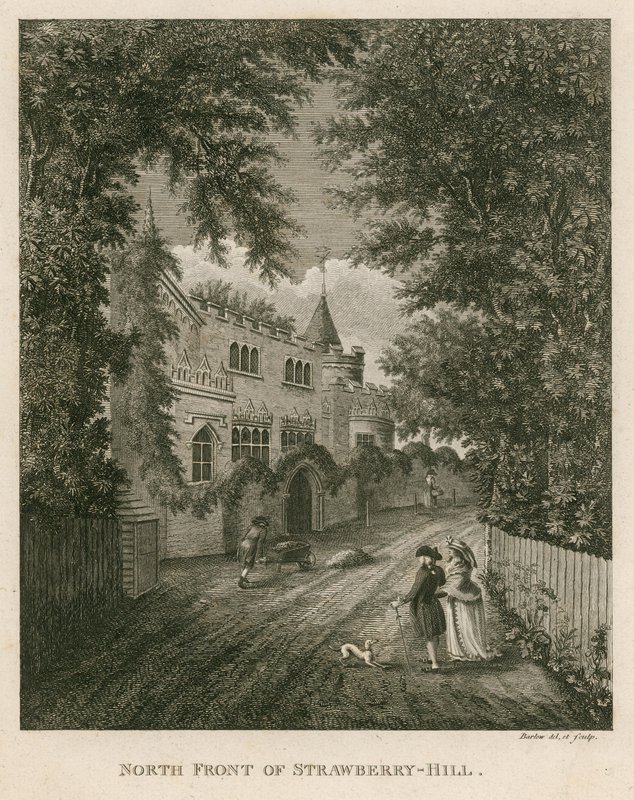 Nordfassade von Strawberry Hill, Twickenham, London von English School