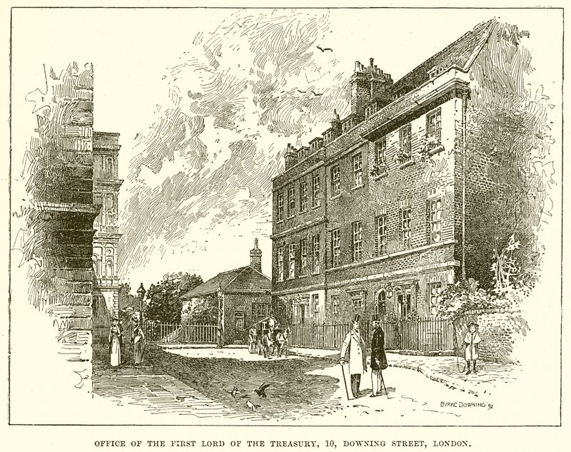 Büro des Ersten Lords des Schatzamtes, 10, Downing Street, London von English School