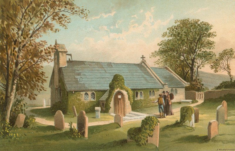 Alte Kirche von St. Lawrence--Isle of Wight (Die kleinste Kirche in England) von English School
