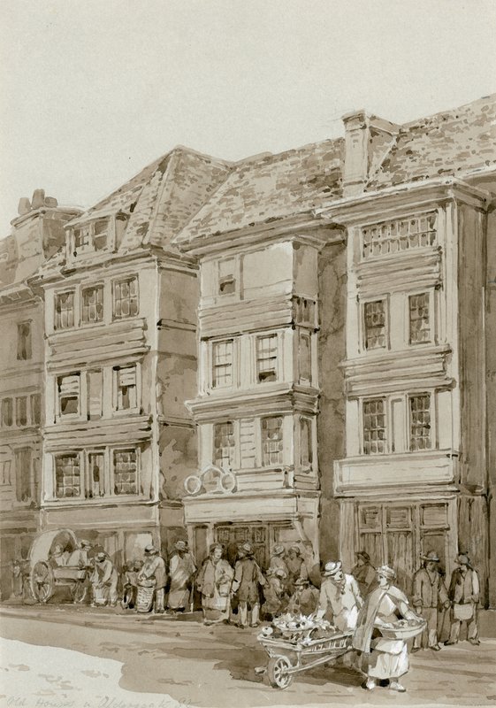 Alte Häuser in der Aldersgate Street von English School