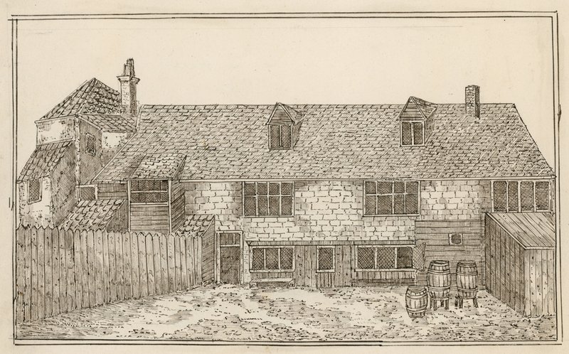Altes Pied Bull, Islington (Rückseite) von English School