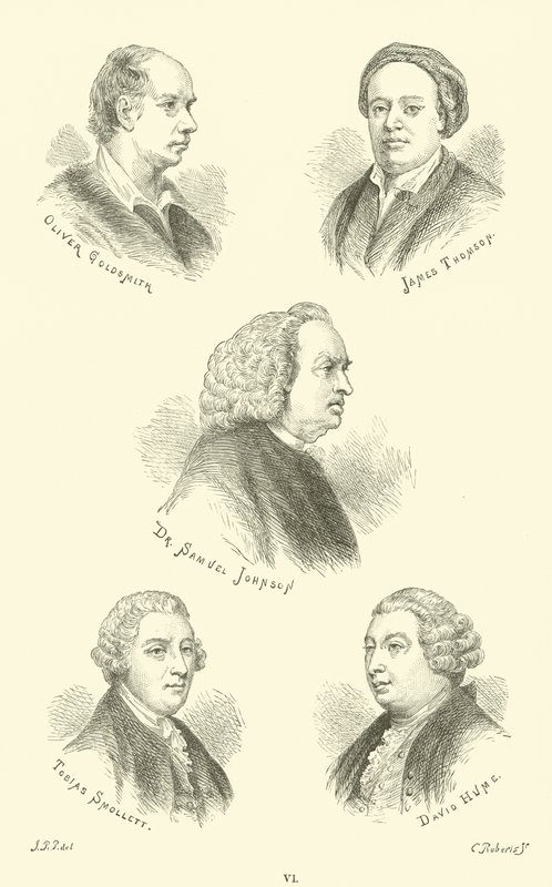 Oliver Goldsmith, James Thomson, Dr. Samuel Johnson, Tobias Smollett, David Hume von English School