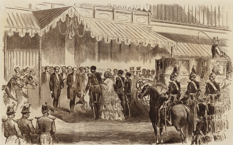 Eröffnung des Kristallpalastes, die Ankunft Ihrer Majestät, 1854 von English School