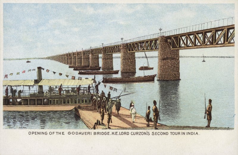 Eröffnung der Godaveri-Brücke, H. E. Lord Curzons zweite Indienreise von English School