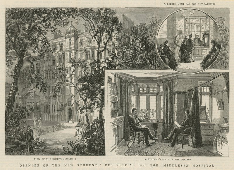 Eröffnung des neuen Studentenwohnheims, Middlesex Hospital von English School