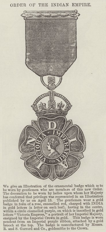 Orden des Indischen Reiches (Gravur) von English School