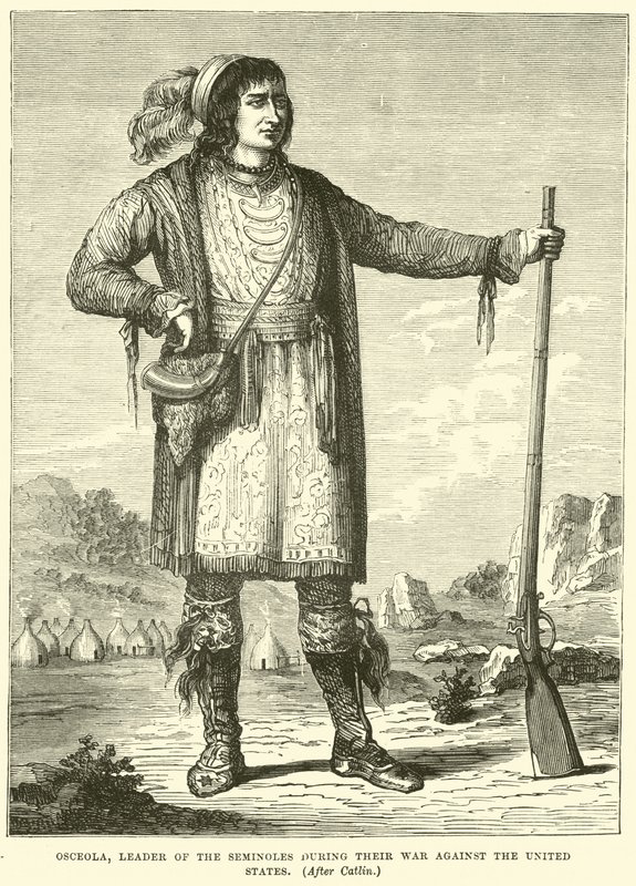 Osceola, Anführer der Seminolen während ihres Krieges gegen die Vereinigten Staaten von English School