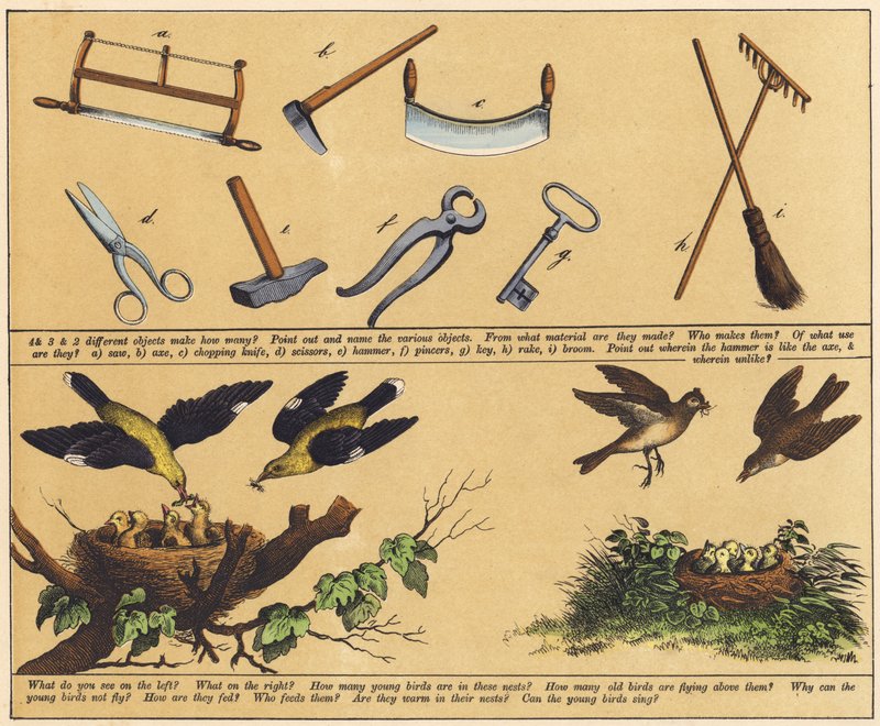 Seite aus Das neue Bilderbuch (Farblithografie) von English School