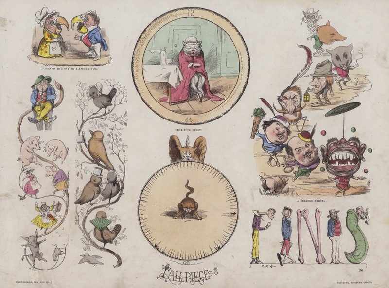 Seite aus dem attraktiven Bilderbuch (farbige Gravur) von English School
